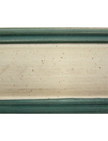 MOBILI 2G - Cassettiera 7 cassetti in legno arte povera laccato bianco con profili blu e decori L.49 x P.37 H.106