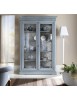 MOBILI 2G - VETRINA 2 PORTE SHABBY CHIC AZZURRO IN LEGNO L.145 x P.50 H.215