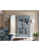 MOBILI 2G - VETRINA 2 PORTE SHABBY CHIC AZZURRO L.145 x P.50 H.215