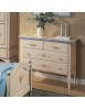 MOBILI 2G - COMO 4 CASSETTI BIANCO FILO BLU IN LEGNO