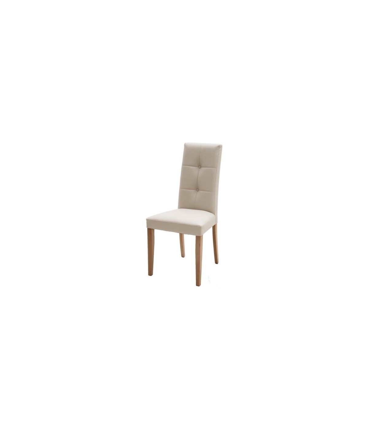 MOBILI 2G - SET 2 SEDIE MODERNE IN ECOPELLE 4 BOTTONI BEIGE.