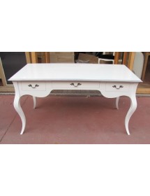 MOBILI 2G - Scrivania in legno laccato bianco opaco l.130 x p.75 h.80