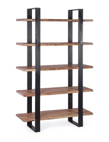 MOBILI 2G - LIBRERIA INDUSTRIAL LEGNO/ACCIAIO L.110 P.40 H.180