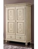 MOBILI 2G - Armadio 2 porte 2 cassetti in legno finitura avorio L.135 x P.63 H.203