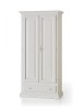 MOBILI 2G - ARMADIO CLASSICO IN LEGNO 2 PORTE SHABBY BIANCO 90X45X180