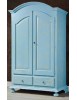 MOBILI 2G - ARMADIO 2 PORTE SHABBY LEGNO AZZURRO CONSUMATO 125X61X200