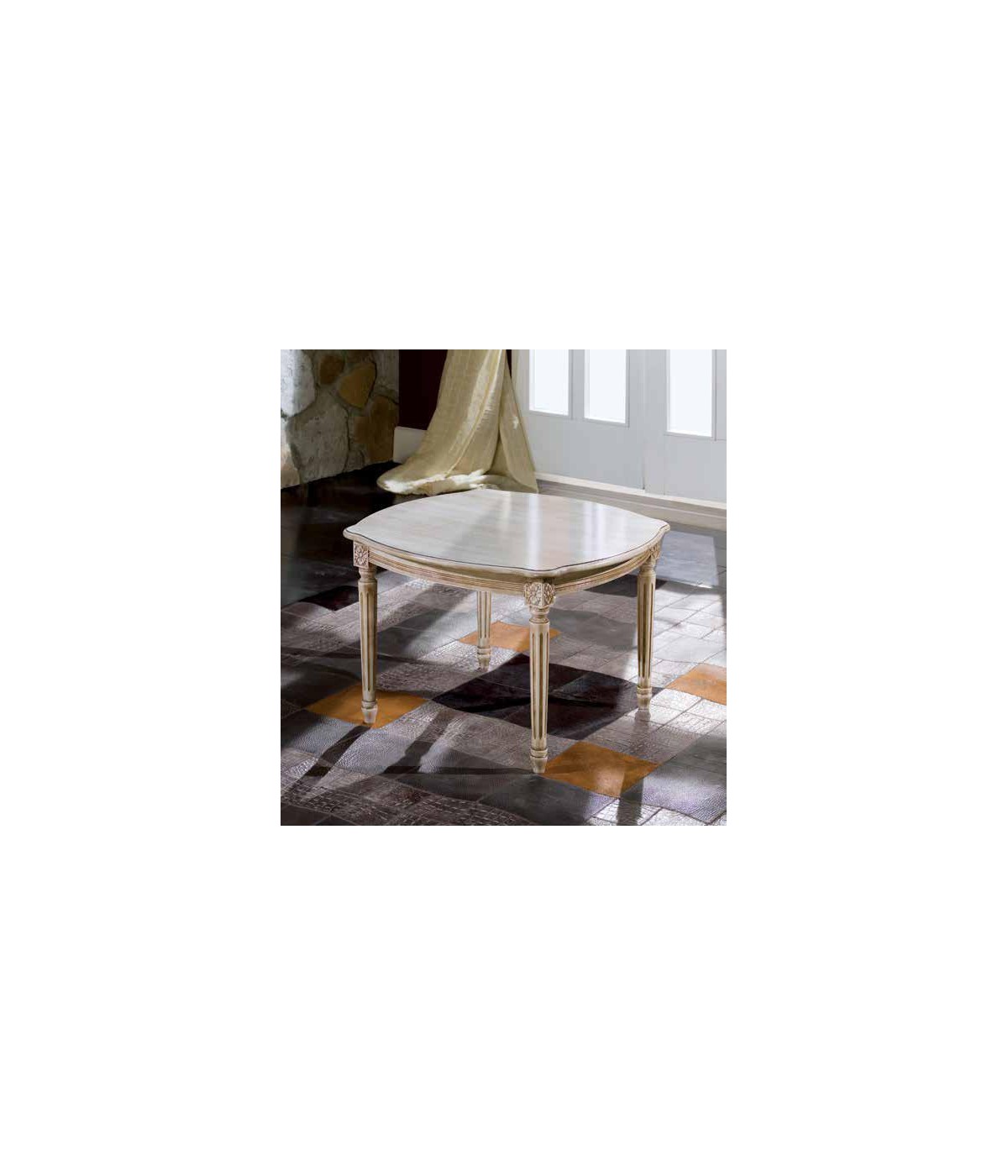 Tavolino salotto shabby noir legno mango - Mobili Shabby