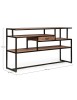 MOBILI 2G - CONSOLLE INDUSTRIAL IN LEGNO E ACCIAIO L.130 P.35 H.74