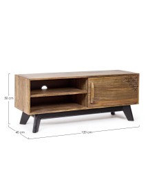 MOBILI 2G - Set tavolo legno 80x80 allungabile + 4 sedie legno Shab