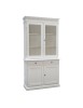 MOBILI 2G - CRISTALLIERA 2 PORTE ARTE POVERA LEGNO SHABBY BIANCO 105X42X206 vista frontale