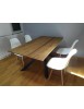 MOBILI 2G - TAVOLO BIG TABLE FISSO IN ROVERE MASSELLO NODATO SPESSORE 4 CM. MISURA L.160 P.90 H.75