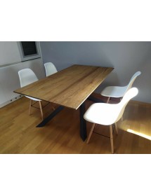 MOBILI 2G - TAVOLO BIG TABLE FISSO IN ROVERE MASSELLO NODATO SPESSORE 4 CM. MISURA L.180 P.90 H.75