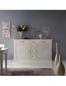 MOBILI 2G - MADIA CREDENZA SHABBY IN LEGNO 2 PORTE SCORREVOLI(SMONT