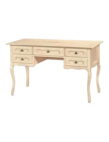 MOBILI 2G - SCRIVANIA IN LEGNO AVORIO PENNELLATO CON DECORI L.130 P.60 H.79