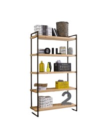 MOBILI 2G - LIBRERIA INDUSTRIAL CORTINA IN LEGNO MASSELLO DI ABETE 120X45X205