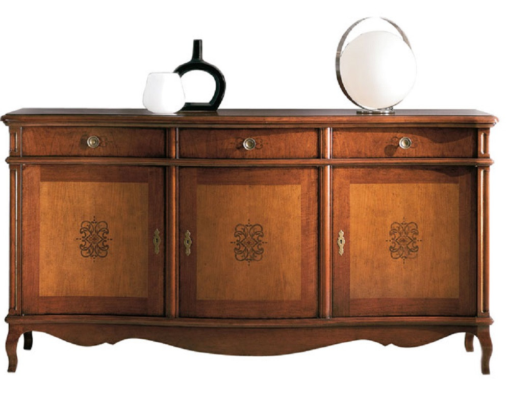 MOBILI 2G - MADIA CREDENZA IN LEGNO MASSELLO 3 PORTE PANTOGRAFATE L