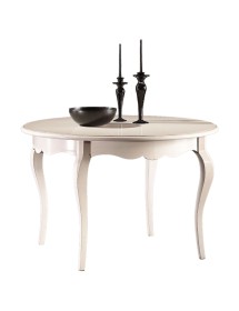 MOBILI 2G - TAVOLO ROTONDO BIANCO LACCATO SHABBY CLASSICO 100 H.78