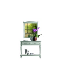 MOBILI 2G - CONSOLLE SHABBY 2 CASSETTI IN LEGNO BIANCO L.120 P.40 H.98