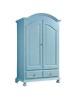 MOBILI 2G - ARMADIO 2 PORTE SHABBY LEGNO AZZURRO CONSUMATO 125X61X200