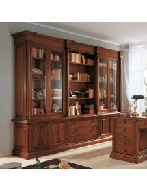 MOBILI 2G - LIBRERIA STUDIO CLASSICA IN LEGNO BASSANO 306X56X240