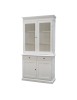 MOBILI 2G - CRISTALLIERA 2 PORTE ARTE POVERA LEGNO SHABBY BIANCO 105X42X206 vista frontale