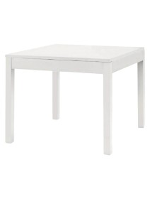 MOBILI 2G - TAVOLO CON PIANO FISSO (80X80) LACCATO BIANCO OPACO VISTA FRONTALE