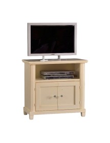 MOBILI 2G - PORTA TV IN LEGNO ARTE POVERA SHABBY AVORIO L.87 P.40 H.82 vista frontale