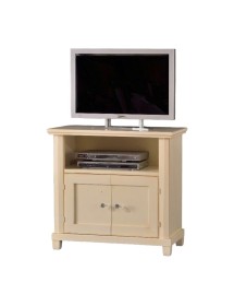 MOBILI 2G - PORTA TV IN LEGNO ARTE POVERA SHABBY AVORIO L.87 P.40 H.82 vista frontale