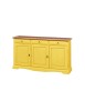 MOBILI 2G - MADIA CREDENZA IN LEGNO LACCATO PENNELLATO GIALLA L.156 P.42 H.85 vista frontale