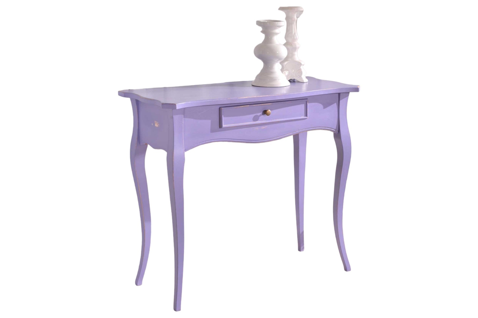 MOBILI 2G - CONSOLLE SHABBY LEGNO CONSUMATA LAVANDA 87x38x77