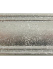 MOBILI 2G - Credenza 2 porte classica legno shabby bianco argento 130X62x107 vista frontale foglia argento