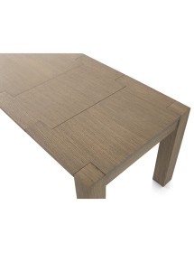 MOBILI 2G - TAVOLO ALLUNGABILE LEGNO DI ROVERE TINTA SEPPIA 160-260X90 VISTA ALLUNGHE