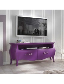 MOBILI 2G - MOBILE PORTA TV IN LEGNO LACCATO FUCSIA x SOGGIORNO SALOTTO 141x45x62 VISTA LATERALE