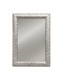 MOBILI 2G - Specchiera rettangolare Moderna colore argento 70 x 100 x 5 cm vista frontale
