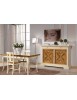 MOBILI 2G - MADIA CREDENZA 2 ANTE  IN LEGNO AVORIO/NOCE  L.160 P.53 H. 115 VISTA FRONTALE COMPLETA