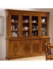 MOBILI 2G - CRISTALLIERA IN LEGNO 8 PORTE 1 CASSETTO CON INTARSIO FINITURA BASSANO MISURE L.220 P.49 H.222 VISTA FRONTALE