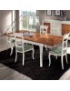 MOBILI 2G - Tavolo rettangolare allungabile legno shabby bicolore 160X90x78 vista laterale