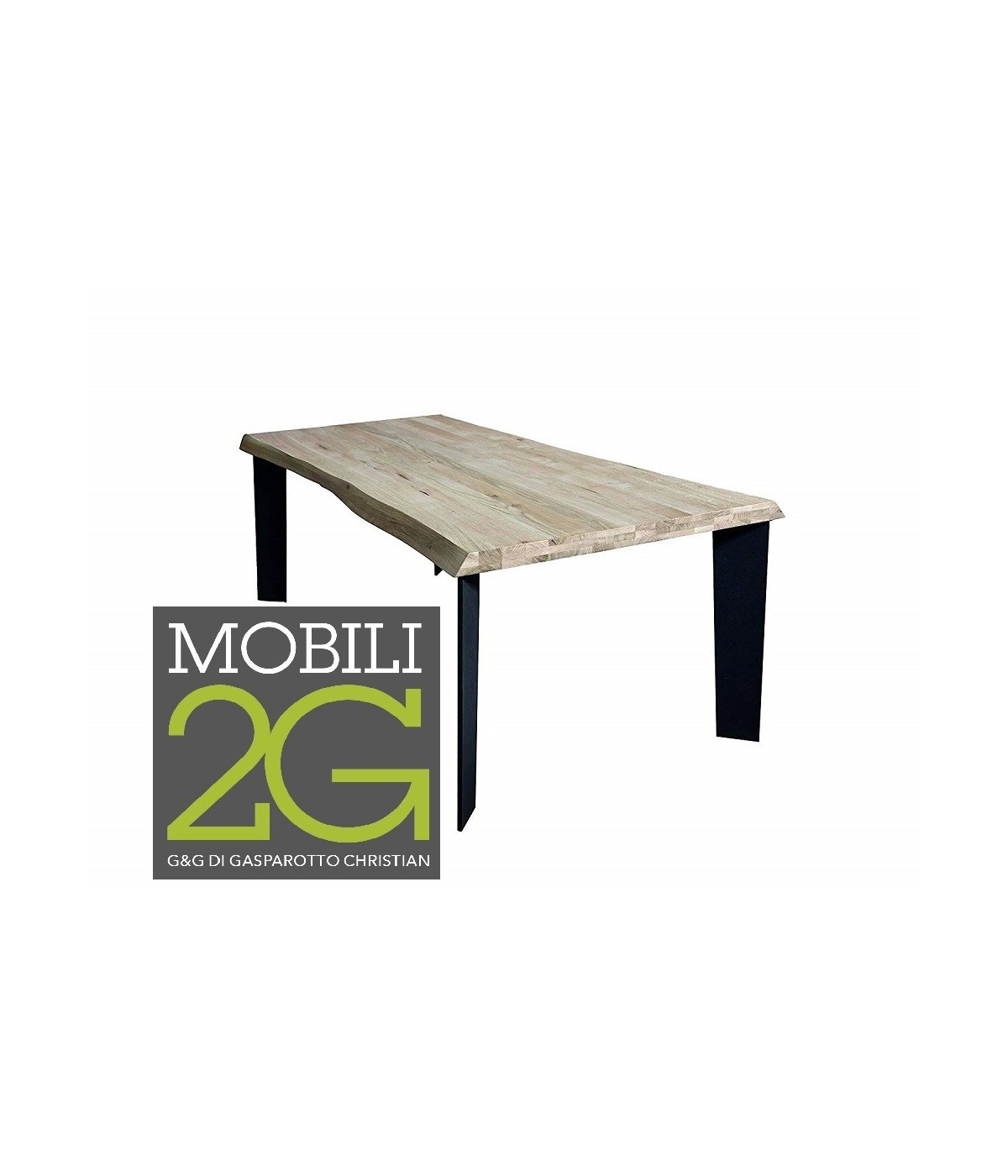 MOBILI 2G - TAVOLO MASSELLO NODO APERTO 160X90 SP. 6 cm  FISSO