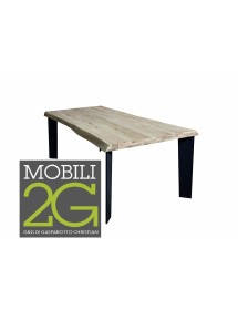 MOBILI 2G - TAVOLO MASSELLO NODO APERTO 160X90 SP. 6 cm  FISSO