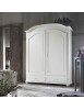 MOBILI 2G - ARMADIO SHABBY 2 ANTE CLASSICO LEGNO BIANCO 181x61x224