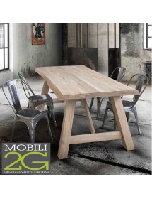 MOBILI 2G - TAVOLO MASSELLO NODO APERTO 180X90 SP. 6 cm  FISSO