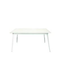 MOBILI 2G - TAVOLO ALLUNGABILE IN ABETE SPAZZOLATO LACCATO BIANCO 140X85