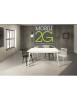 MOBILI 2G - TAVOLO ALLUNGABILE IN ABETE SPAZZOLATO LACCATO BIANCO 160X85