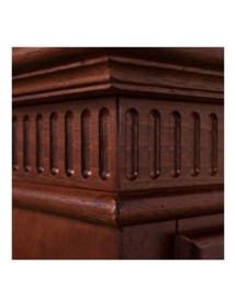 MOBILI 2G - Madia credenza classica 2 porte legno tinta noce 90X38X85 vista frontale intaglio