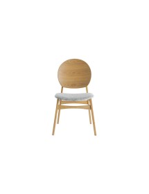 MOBILI 2G - Set tavolo moderno legno e vetro con 4 sedie imbottite vista frontale sedia