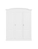 MOBILI 2G - Armadio 3 ante in legno massello bianco cappello tondo 158x56x197H vista frontale