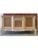 MOBILI 2G - Credenza 3 porte 1 cassetto classica barocco Legno grezzo 174x60x92 vista frontale