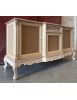 MOBILI 2G - Credenza 3 porte 1 cassetto classica barocco Legno grezzo 174x60x92 vista frontale