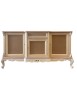 MOBILI 2G - Credenza 3 porte 1 cassetto classica barocco Legno grezzo 174x60x92 vista frontale