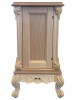 MOBILI 2G - Porta vasi credenzina classico barocco Legno grezzo 41x41x70 vista frontale